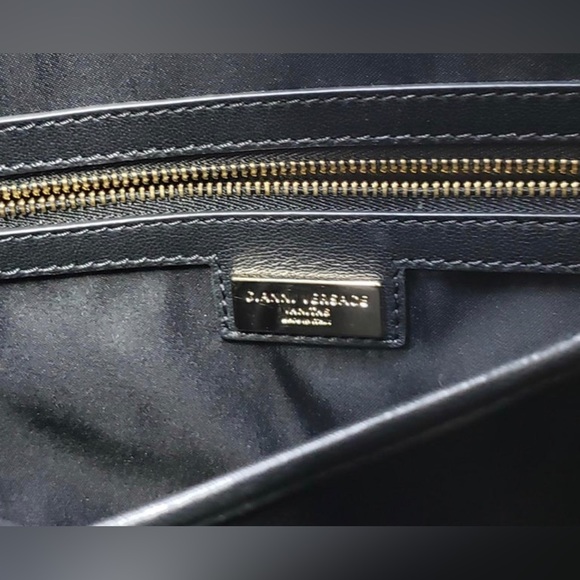 VERSACE FRINGED BLACK LEATHER HANDBAG NWT - Picture 7 of 10